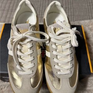 Gola Women's Gold and White Retro Runner Sneaker